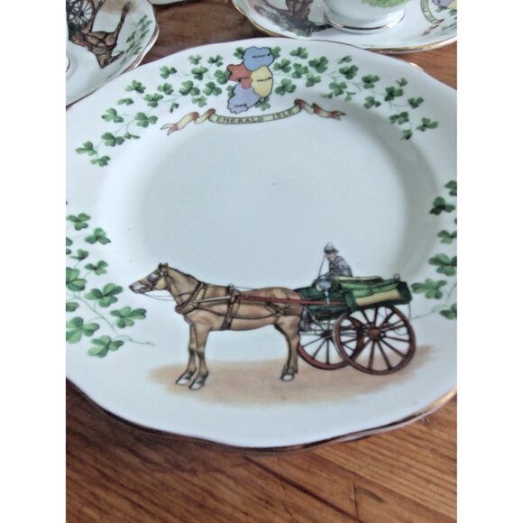 Rare Royal Standard Emerald Isle Two Cups & Saucers & Four Bread Plates 6.5" - Picture 7 of 16